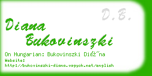 diana bukovinszki business card